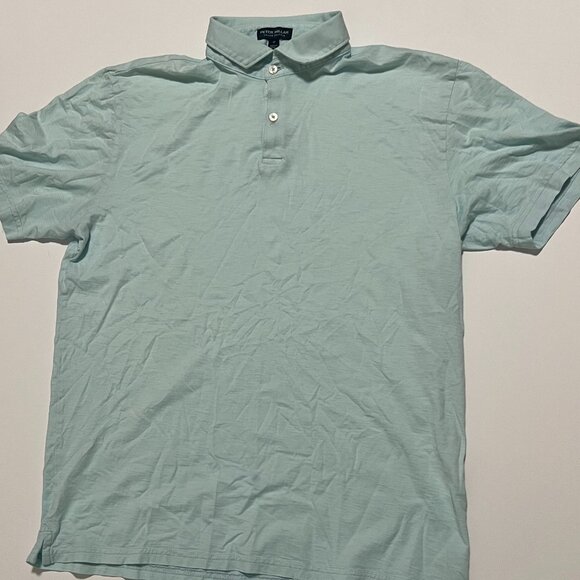 Peter Millar Crown Crafted Polo Shirt Preppy Light Blue Teal Men's size Medium - Picture 1 of 7